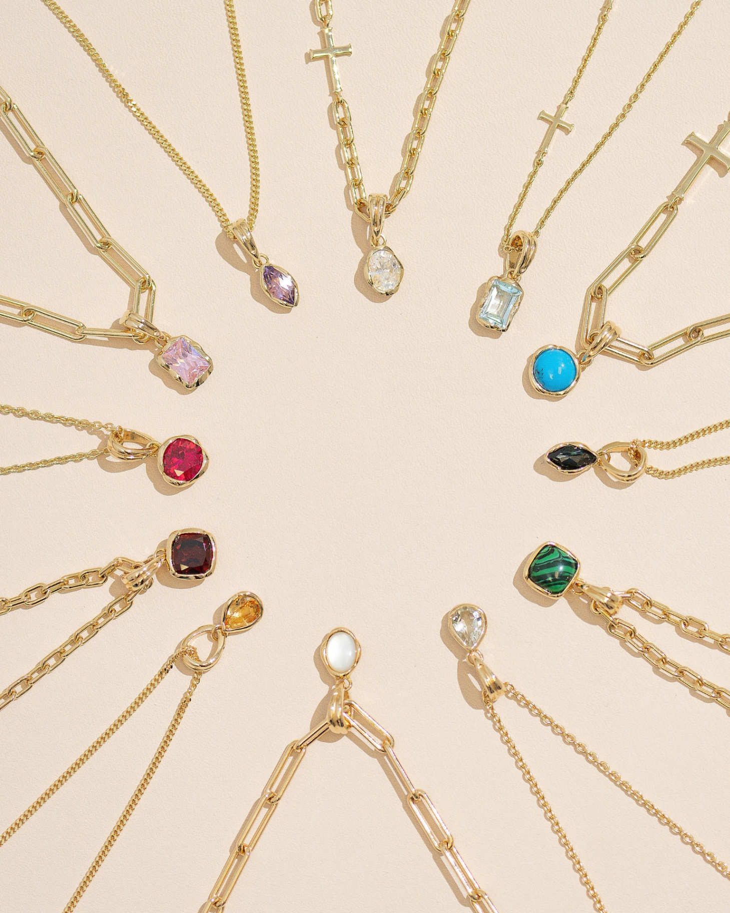 Rizen pendants arranged in a sunburst